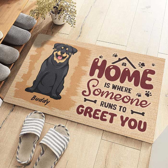 Custom Pet Name Dog Lover Home Decor - Personalized Doormat