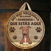 El Perro Sabe Que Estás Aquí - Letrero De Puerta De Perro Personalizado Y Divertido, Funny Personalized Dog Door Sign Spanish