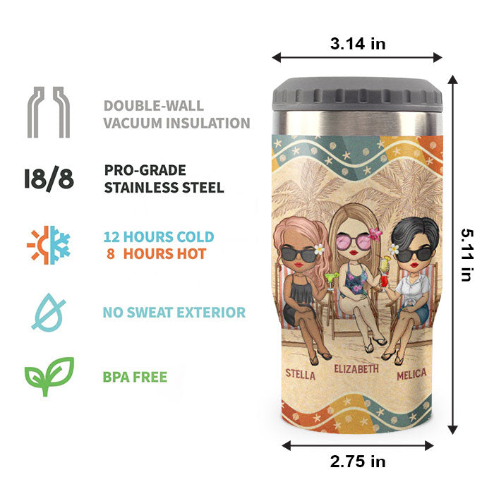 The Friends We Meet Along The Way - Personalized Can Cooler - Gift For Bestie