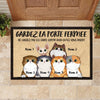 Gardez La Porte Fermée French - Funny Personalized Cat Decorative Mat (WT)
