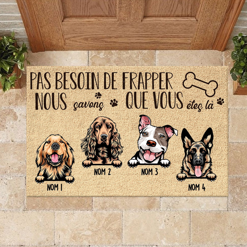 Pas besosin de frapper French - Funny Personalized Dog Decorative Mat