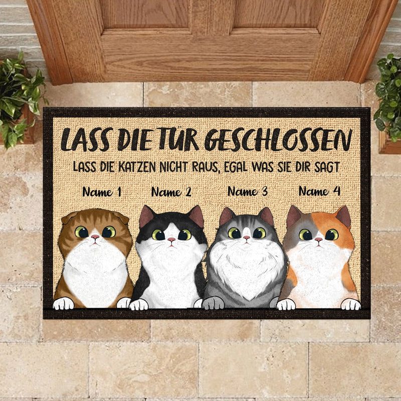 Lassen Sie die Katzen nicht raus German - Funny Personalized Cat Decorative Mat