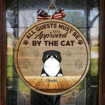Custom Name Cat Approval Gifts for Cat Lovers - Personalized Wood Sign