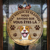 Le Chien Sait Que Vous Êtes Ici – Plaque De Porte Humoristique De Chien À Personnaliser, Funny Personalized Dog Door Sign French