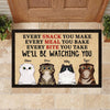 Every Bite You Take I'll Be Watching You - Funny Personalized Cat Decorative Mat