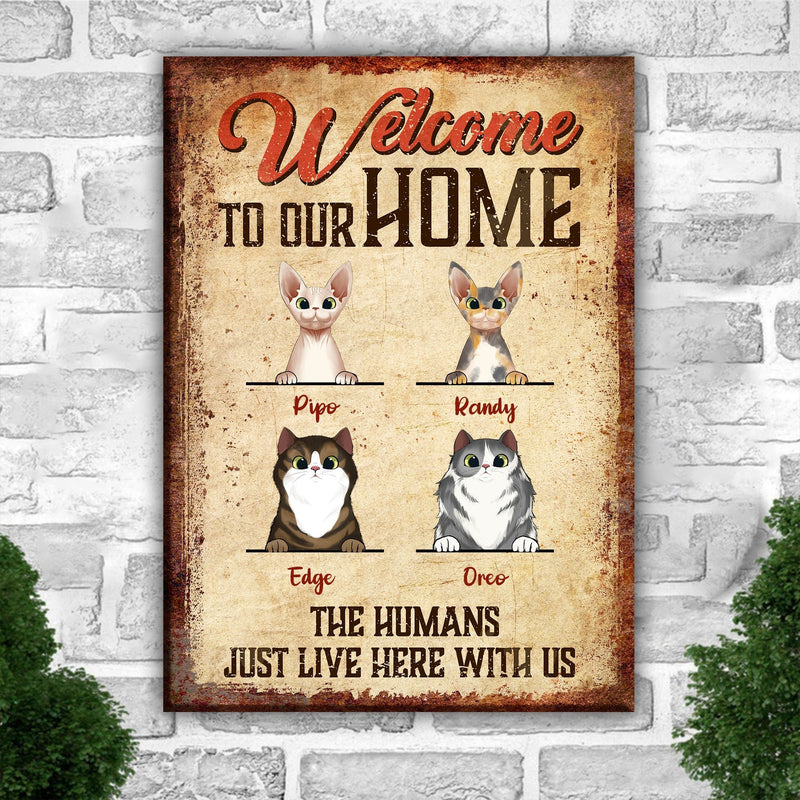 Custom Cat Breed and Name Welcome Home Gifts for Cat Lovers - Personalized Metal Sign