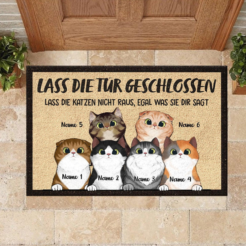 Lassen Sie die Katzen nicht raus German - Funny Personalized Cat Decorative Mat (WT)