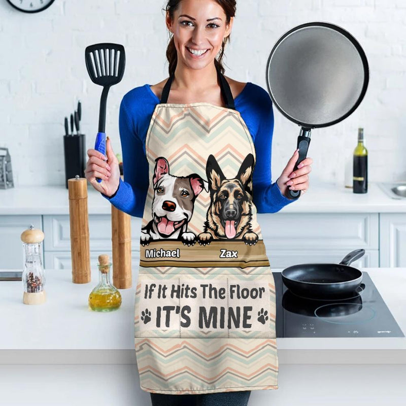 If It Hits The Floor It Is Mine - Funny Personalized Dog Apron