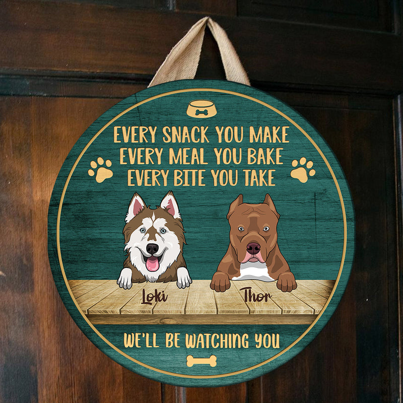 Custom Dog Name Watching Dogs Decor - Personalized Wood Sign