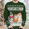 Merry Christmas Best Cat Mom Cat Dad - Cat Personalized Custom Ugly Sweatshirt - Unisex Wool Jumper - Christmas Gift For Pet Owners, Pet Lovers