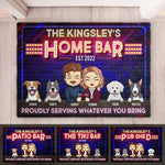 Custom Family Name Home Bar Gifts for Dog Lovers - Personalized Doormat