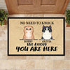 We Know You Are Here - Funny Personalized Cat Decorative Mat