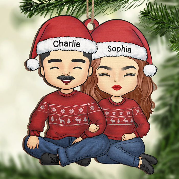 'Tis The Season For Loving You - Couple Personalized Custom Ornament - Wood Unique Shaped - Christmas Gift For Husband Wife, Anniversary