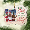 Besties We Go Together Like Drunk And Disorderly - Personalized Custom Benelux Shaped Wood Christmas Ornament