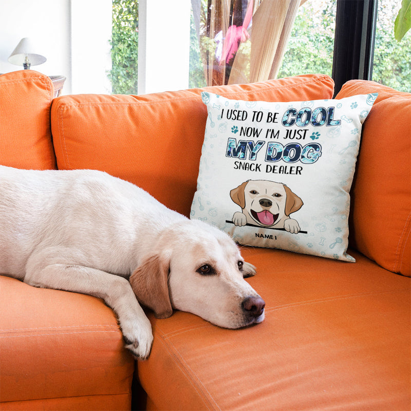 Now I'm Just My Dogs Snack Dealer- Personalized Pillow