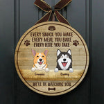Custom Dog Name Watching Dogs Decor - Personalized Wood Sign