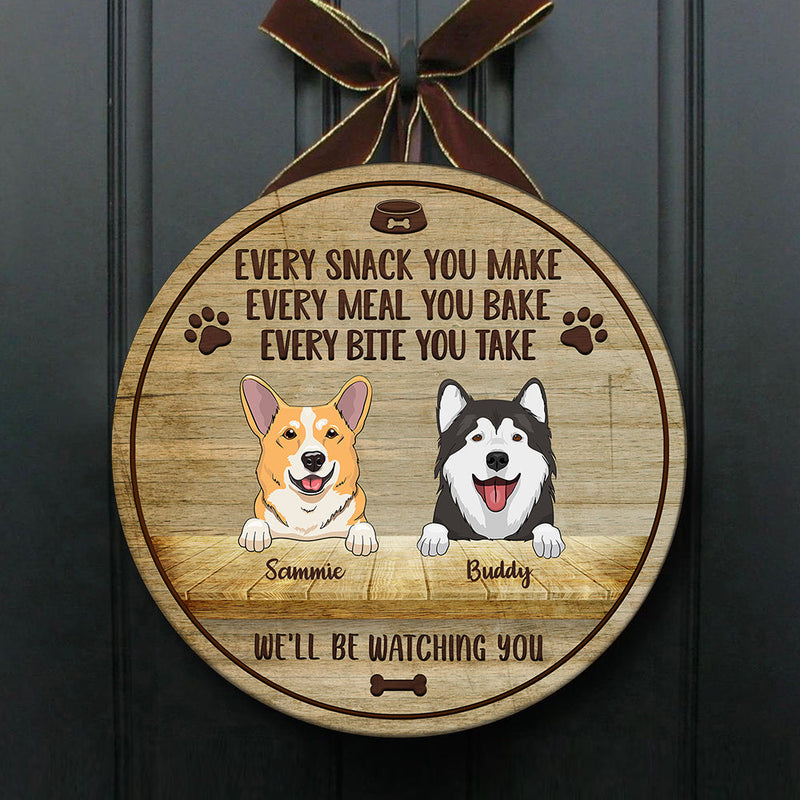 Custom Dog Name Watching Dogs Decor - Personalized Wood Sign