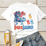 Custom Name PapaSaurus Dinosaur Gifts for Dad - Personalized Apparel