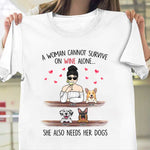 Custom Name Wine and Dog Lover Gifts for Women - Personalized Apparel
