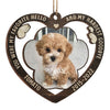 My Favorite Hello And My Hardest Goodbye - Personalized Custom Heart Shaped Wood Christmas Ornament - Upload Image, Memorial Gift, Sympathy Gift, Gift For Pet Lovers, Christmas Gift