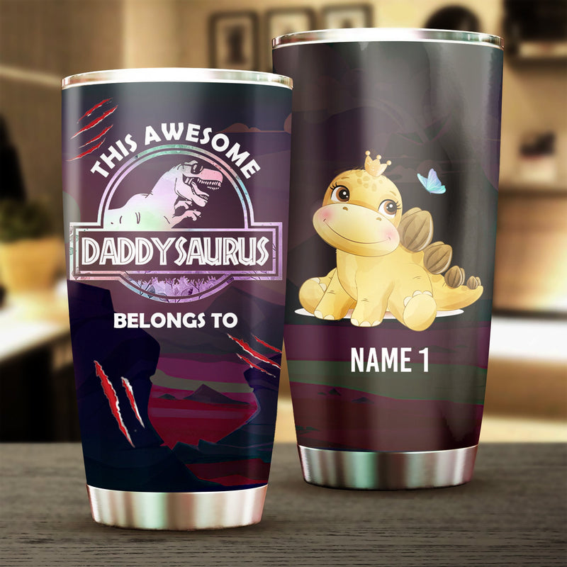 This Awesome Dad Belongs To  - Gift for Dad - Personalized Tumbler
