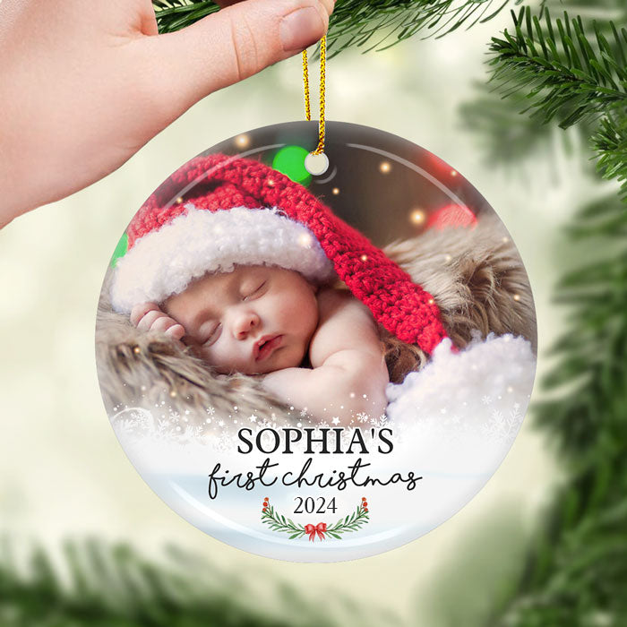 Custom Baby Photo First Christmas Gifts - Personalized Ornament