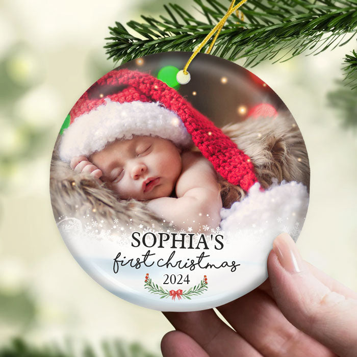 Custom Baby Photo First Christmas Gifts - Personalized Ornament
