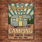 Custom Family Camping Memories Gifts - Personalized Metal Sign