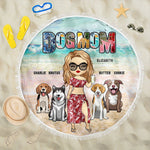 Custom Name Dog Mom Beach Gifts for Dog Lovers - Personalized Beach Towel