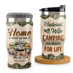 Custom Name Camping Couple Gifts - Personalized Can Cooler