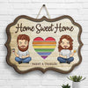 Home Sweet Home In This House - Personalized Shaped Wood Sign - Gift For Couples, Husband Wife