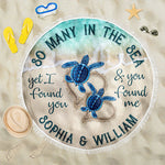 Custom Name Sea Turtle Couple Gifts - Personalized Beach Towel