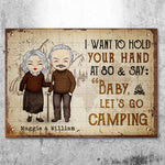 Custom Name Camping Gifts for Couples - Personalized Metal Sign