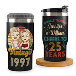 Custom Name 25th Anniversary Gifts for Couples - Personalized Can Cooler