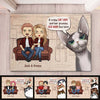 A Crazy Cat Lady And Her Grumpy Old Man Live Here - Gift For Cat Lovers, Personalized Decorative Mat