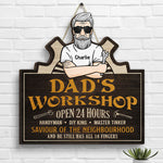 Custom Name Dad's Workshop Gifts for Dad - Personalized Wood Sign
