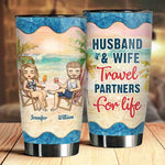 Custom Name Husband Wife Travel Gifts for Couples - Personalized Tumbler