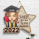 Custom Name Shoot for the Stars Graduation Gifts for Her - Personalized Wood Sign