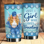 Custom Name Travel Lover Gifts for Women - Personalized Tumbler