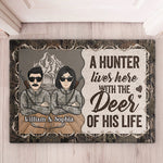 Custom Name Deer Hunting Couple Gifts - Personalized Doormat