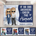 Custom Name Airport Travel Couple Gifts - Personalized Doormat