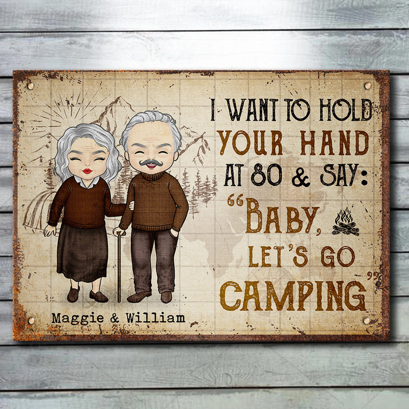 Custom Name Camping Gifts for Couples - Personalized Metal Sign