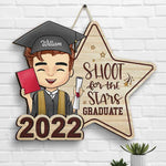 Custom Name Shoot for the Stars Graduation Gifts for Her - Personalized Wood Sign