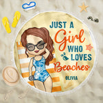 Custom Name Beach Lover Gifts for Women - Personalized Beach Towel