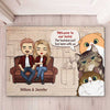 Welcome To Our Home - Couple And Cats, Gift For Cat Lovers - Personalized Decorative Mat
