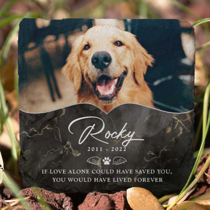 Custom Pet Photo Dog Memorial Gifts - Personalized Memorial Stone