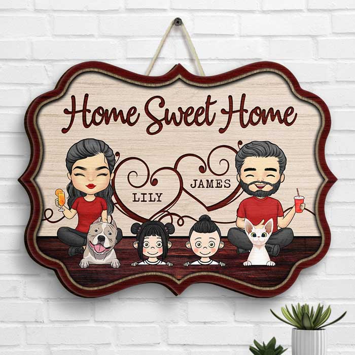 Custom Name Family Home Decor - Personalized Wood Sign