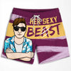 Her Sexy Beast, His Wild Beauty - Personalized Couple Beach Shorts - Gift For Couples, Husband Wife
