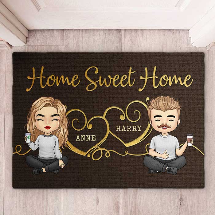 Custom Name Couple Home Decor - Personalized Doormat