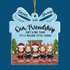 Our Friendship Is A Million Little Things - Personalized Custom Gift Box Shaped Acrylic Christmas Ornament - Gift For Bestie, Best Friend, Sister, Birthday Gift For Bestie And Friend, Christmas Gift